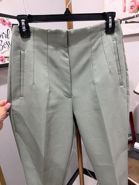 Zara Light Sage Green Tailored Dress Pants